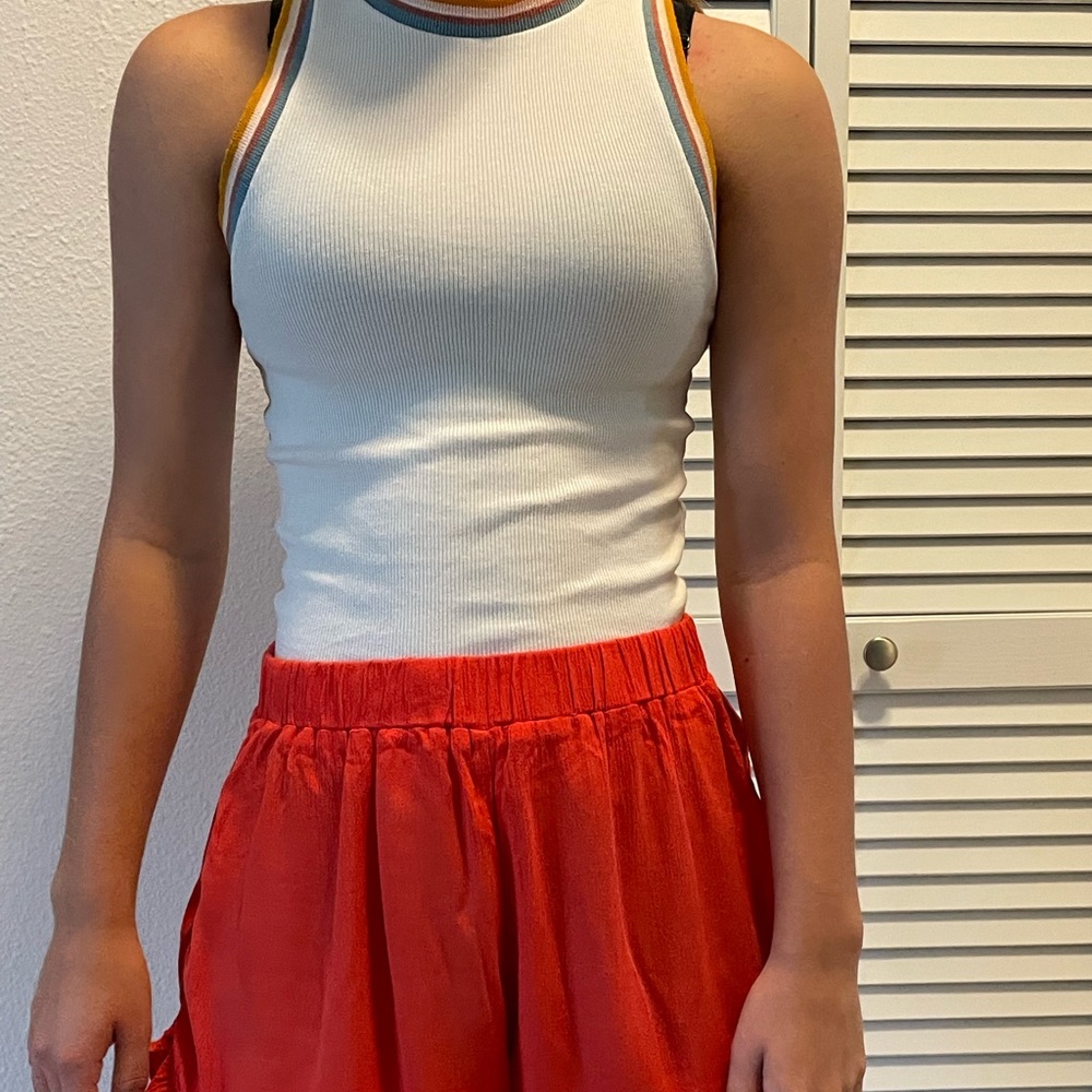 White racer back tank